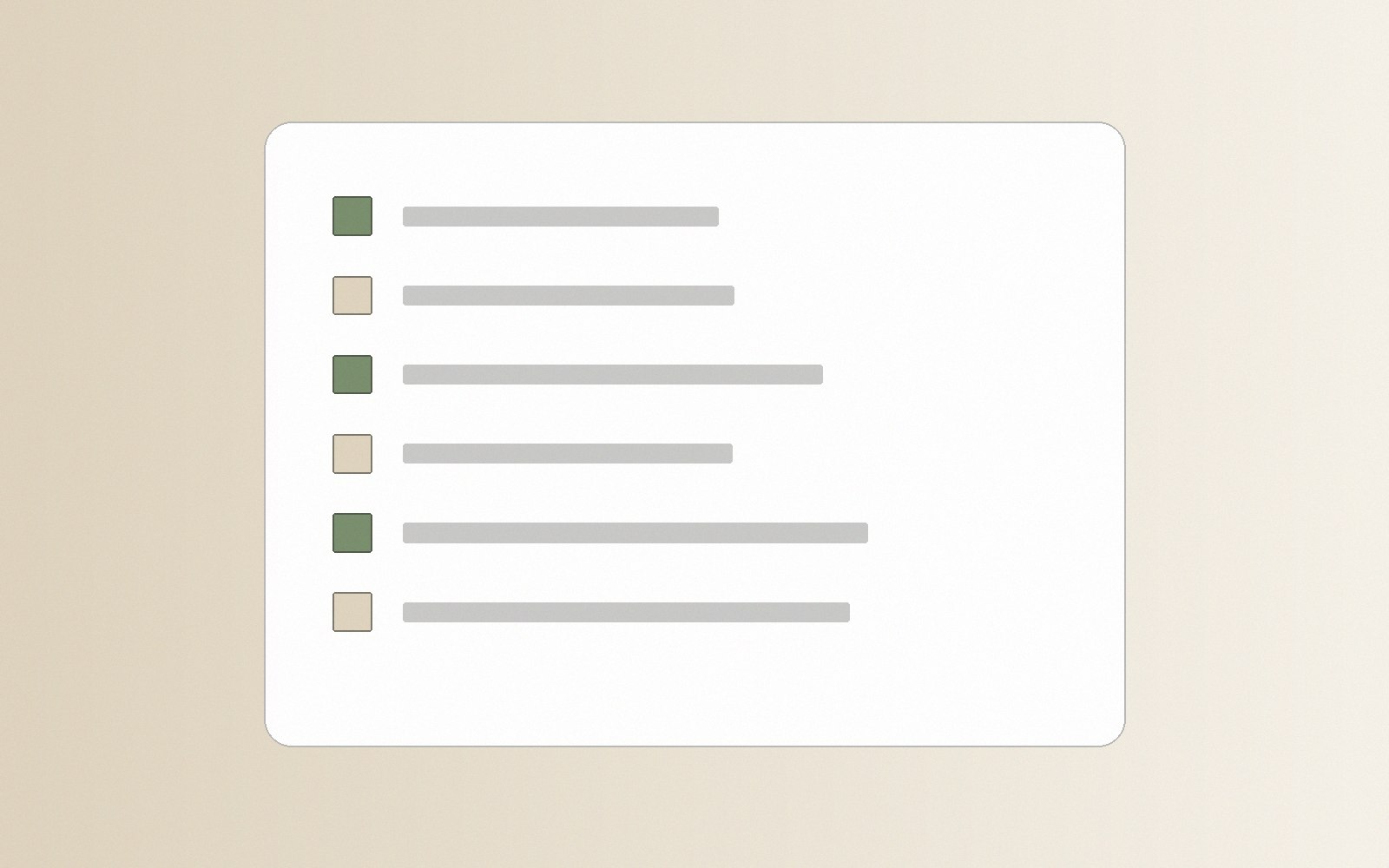 Checklist used for planning a weekly household budget